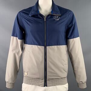 G-STAR Size L Blue Grey Two Toned Polyester Mesh Lined Zip Up Track Jacket